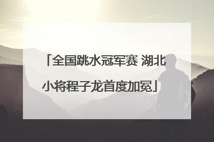 全国跳水冠军赛 湖北小将程子龙首度加冕