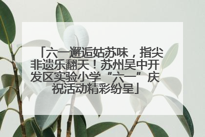 六一邂逅姑苏味，指尖非遗乐翻天！苏州吴中开发区实验小学“六一”庆祝活动精彩纷呈