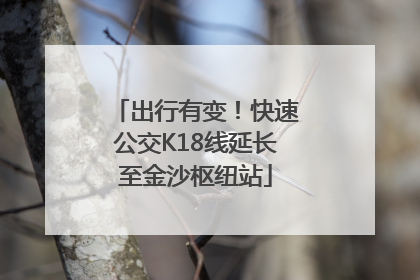 出行有变！快速公交K18线延长至金沙枢纽站