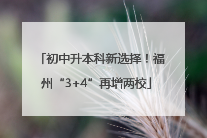 初中升本科新选择！福州“3+4”再增两校