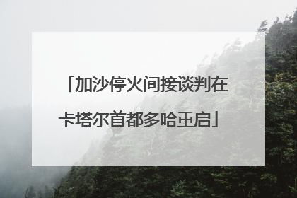加沙停火间接谈判在卡塔尔首都多哈重启