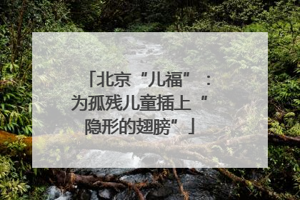 北京“儿福”：为孤残儿童插上“隐形的翅膀”