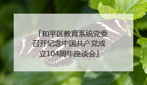 和平区教育系统党委召开纪念中国共产党成立104周年座谈会