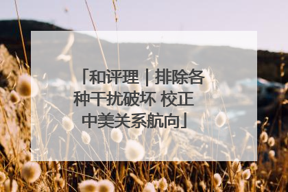 和评理｜排除各种干扰破坏 校正中美关系航向