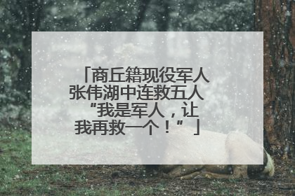 商丘籍现役军人张伟湖中连救五人 “我是军人，让我再救一个！”