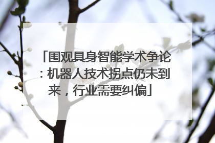 围观具身智能学术争论：机器人技术拐点仍未到来，行业需要纠偏
