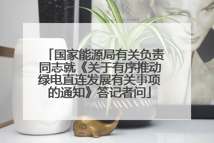 国家能源局有关负责同志就《关于有序推动绿电直连发展有关事项的通知》答记者问