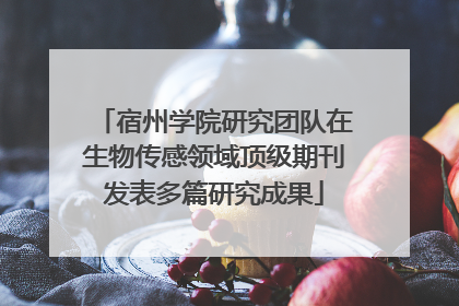 宿州学院研究团队在生物传感领域顶级期刊发表多篇研究成果