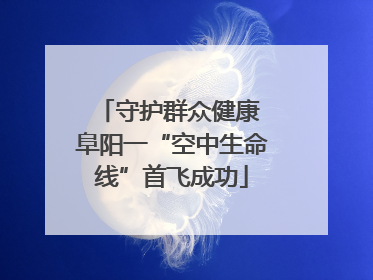 守护群众健康 阜阳一“空中生命线”首飞成功