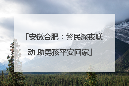 安徽合肥：警民深夜联动 助男孩平安回家