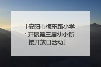安阳市梅东路小学：开展第三届幼小衔接开放日活动