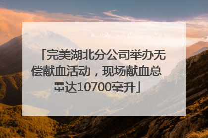 完美湖北分公司举办无偿献血活动，现场献血总量达10700毫升