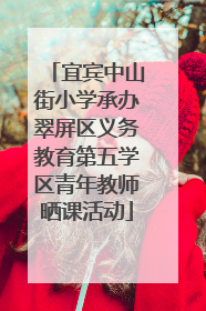 宜宾中山街小学承办翠屏区义务教育第五学区青年教师晒课活动
