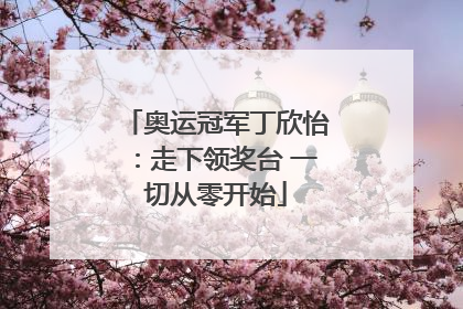 奥运冠军丁欣怡：走下领奖台 一切从零开始