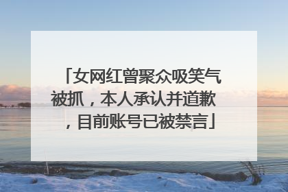 女网红曾聚众吸笑气被抓，本人承认并道歉，目前账号已被禁言