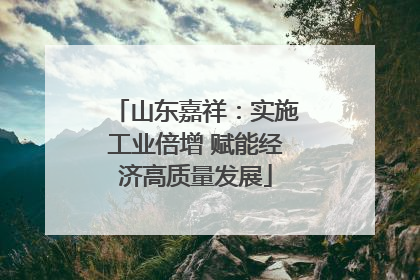 山东嘉祥：实施工业倍增 赋能经济高质量发展