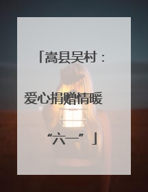 嵩县吴村：爱心捐赠情暖“六一”
