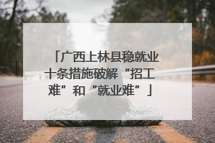 广西上林县稳就业十条措施破解“招工难”和“就业难”