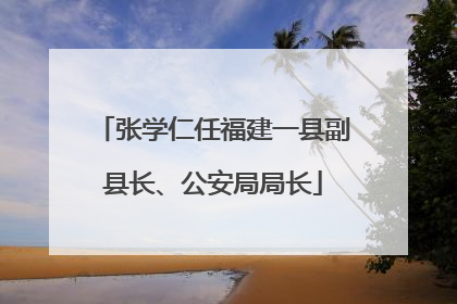 张学仁任福建一县副县长、公安局局长