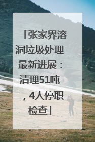 张家界溶洞垃圾处理最新进展：清理51吨，4人停职检查