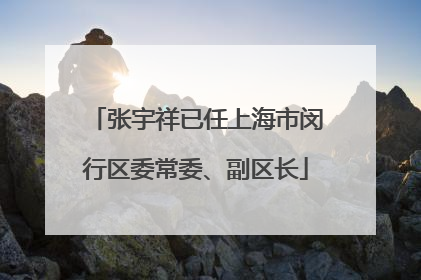 张宇祥已任上海市闵行区委常委、副区长