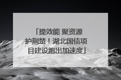 提效能 聚资源 护荆楚！湖北国债项目建设跑出加速度