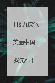 接力绿色 美丽中国我先行