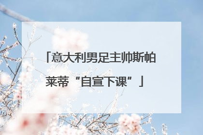意大利男足主帅斯帕莱蒂“自宣下课”