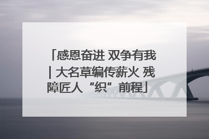 感恩奋进 双争有我｜大名草编传薪火 残障匠人“织”前程