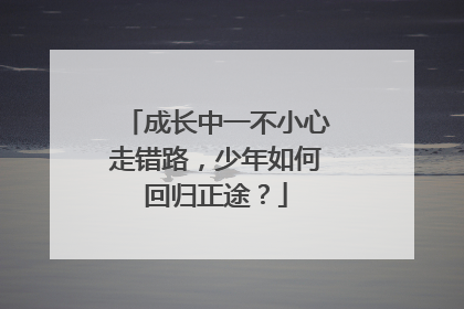 成长中一不小心走错路，少年如何回归正途？