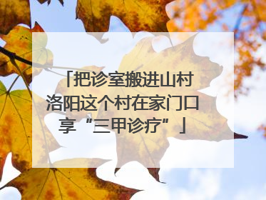 把诊室搬进山村 洛阳这个村在家门口享“三甲诊疗”
