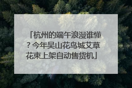 杭州的端午浪漫谁懂？今年吴山花鸟城艾草花束上架自动售货机