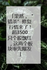 果然，“错杀”修复行情来了！超3500只个股飘红，这两个板块率先爆发