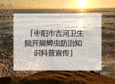 枣阳市吉河卫生院开展蜱虫防治知识科普宣传