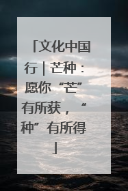 文化中国行｜芒种：愿你“芒”有所获，“种”有所得
