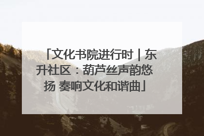 文化书院进行时｜东升社区：葫芦丝声韵悠扬 奏响文化和谐曲