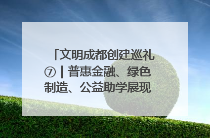 文明成都创建巡礼⑦｜普惠金融、绿色制造、公益助学展现城市文明底色