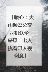 暖心：大雨倾盆公交司机送伞 感恩：老人执着寻人表谢意