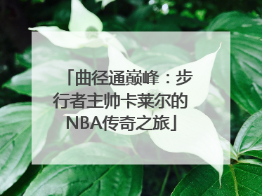 曲径通巅峰：步行者主帅卡莱尔的NBA传奇之旅