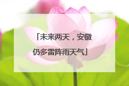 未来两天，安徽仍多雷阵雨天气