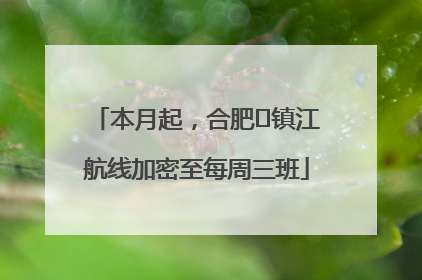 本月起，合肥⇋镇江航线加密至每周三班