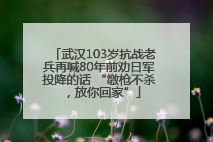 武汉103岁抗战老兵再喊80年前劝日军投降的话 “缴枪不杀，放你回家”