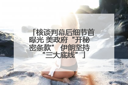 核谈判幕后细节首曝光 美政府“开秘密条款” 伊朗坚持“三大底线”