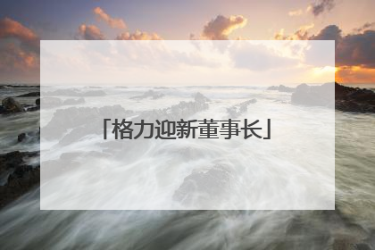 格力迎新董事长
