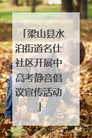 梁山县水泊街道名仕社区开展中高考静音倡议宣传活动