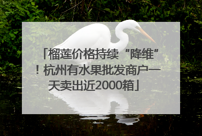 榴莲价格持续“降维”！杭州有水果批发商户一天卖出近2000箱