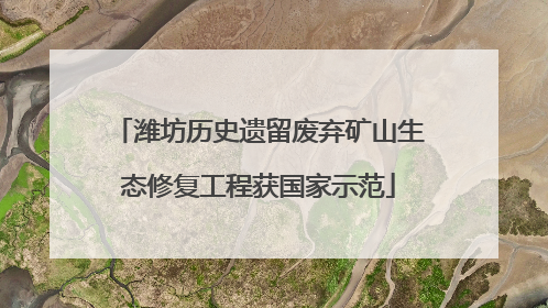 潍坊历史遗留废弃矿山生态修复工程获国家示范
