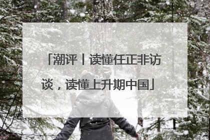 潮评丨读懂任正非访谈，读懂上升期中国