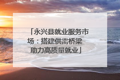 永兴县就业服务市场：搭建供需桥梁 助力高质量就业