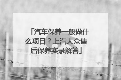 汽车保养一般做什么项目？上汽大众售后保养实录解答